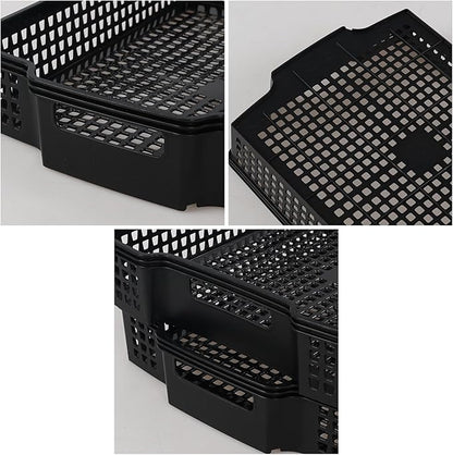 Rosebloom Plastic Stackable Storage Tray Baskets, Plastic Paper Tays, 6 Packs