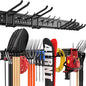 Garage Tool Organizer Wall Mount 49.5 inches with 10 Adjustable Heavy-Duty Hooks, Garage Organization, Garden Tool Storage Rack, Yard, and Shed, Holds Up to 400 lbs