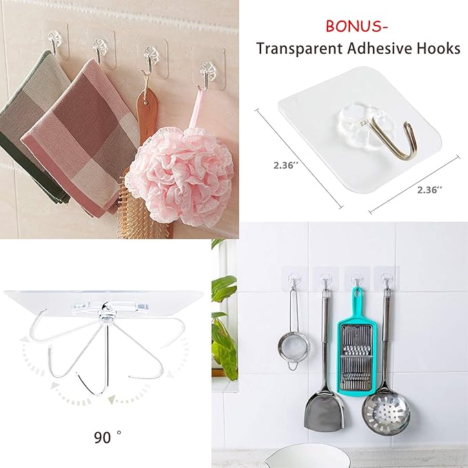 upra Multiple Shirt Hangers In One Space Saving Plastic 5-Pack, Durable Multi-Functional Non-Slip Clothes Hangers Closet Organizers, for Coats Jackets Pants Dress Scarf, Dorm Room/Apartment Essentials