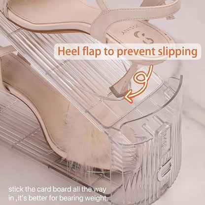 Shoe Stacker Shoe Rack Organizer for Closet Space Saver Storage Shoe Holder Organization (Transparent, 6 pack)