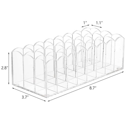 Hedume 2 Pack Lip Gloss Holder Organizer, 24 Spaces Acrylic Lip Gloss & Makeup Holder, Lipgloss Display Case for Tall Products