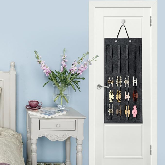SMUK Large Hair Claw Clip Organizer Holder, Hanging Claw Clips Storage for Women Girls, Hair Clip Stand Holder for Wall, Door, Closet, Big Claw Clip Display for Teen Girls