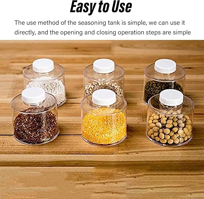 6 Pcs Stackable Tower Transparent Pot Seasoning Bottle Kitchen Storage