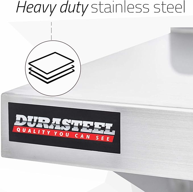 DuraSteel Stainless Steel Wall Mount Shelf 60" Wide x 14" Deep Commercial Grade - NSF Certified - Good for Restaurant, Bar, Home, Kitchen, Laundry, Garage and Utility Room