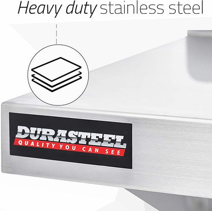 DuraSteel Stainless Steel Wall Mount Shelf 60" Wide x 14" Deep Commercial Grade - NSF Certified - Good for Restaurant, Bar, Home, Kitchen, Laundry, Garage and Utility Room