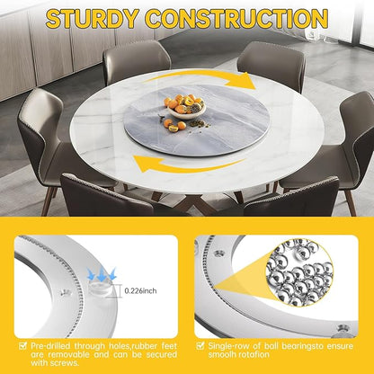 Lazy Susan Hardware 14 Inch Heavy Duty Bearing Kit, 360° Smooth Rotating Aluminium Alloy Turntable, Swivel Base for Dining Table, DIY Project, Display Stand & Workbench