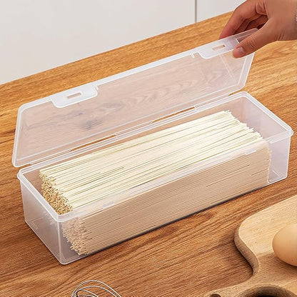 Pasta Storage Container, Stackable Airtight Food Storage Box, Kitchen Noodle Organizer with Lid
