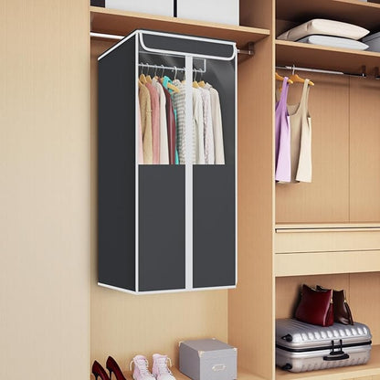 Univivi Garment Bags for Hanging Clothes, 2 Pack Large Clothes Storage Bags Closet Organizer with Clear Window, Premium Hanging Garment Storage Bag for Suits, Coats, Dresses, 40" (Dark Grey)