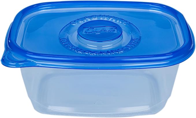 Glad GladWare Deep Dish Food Storage Containers with Lids, Large Rectangle BPA Free Plastic for Soups Salads and Meal Prep, Lock Tight Seal, Microwave Dishwasher Safe, 64 Oz, 3 Count