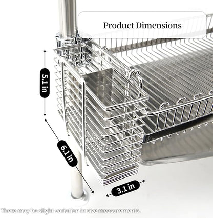 INEX Rectangular Cutlery Holder Caddy (Stainless Steel, 5.1" H x 6.1" W x 3.1" D (Haning-type))