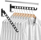 Kifmurase 2Pcs Wall Mount Coat Hanger, Black Clothes Drying Organizer Rack, Retractable Folding Indoor Wall Mounted Holder, Closet Storage Organizer for Laundry Room Bedroom with 40cm Rod