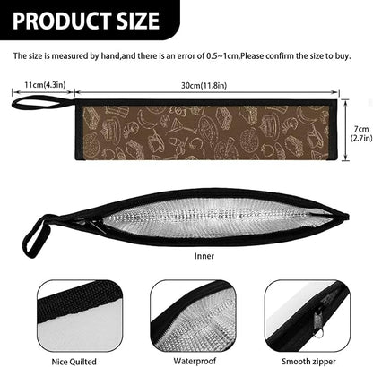 Dessert Print Flatware Storage Bag Tableware Carrier Bag Dinnerware Organizer Easy of Cleaning & Light to Carry with Handle Holds up to The Rest of Time