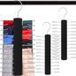 Sawysine 2 Pack Wooden Tie Rack Tie Hangers for Men 24 Hooks Tie and Belt Hangers 360 Degree Swivel Tie Organizer Closet Ties Belts Scarf Accessories (Black)