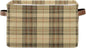 Large Storage Basket Beige Gingham Plaid Storage Bin Cube Canvas Fabric Organizer Handles Collapsible for Clothes Toys Bedroom Decorative