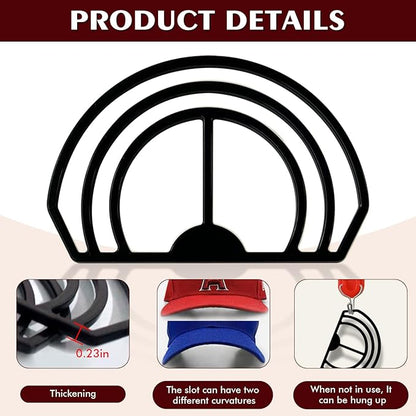 Cap Brim Bender 4PCS Baseball Hat Curving, Hat Shaper for Fitted Hats, Trucker Cap, Flat Brim, Perfect Curve Bender,Accessories for Women and Men (Black)