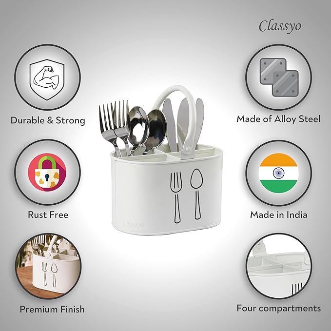 Silverware Holder for Countertop, Spoon Holder & Cutlery Organizer, Utensil Holder for Party, Flatware Caddy, Silverware Holder for Party (Ivory)