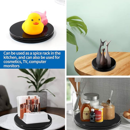 Bivethoi 6 Inch Mini Turntable, Black Rotating Tray, Acrylic Ball Bearing Plate for Kitchen Spice Rack, TV Laptop Monitor