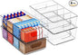 Stackable 4 Pack Snack Organizer for Pantry Shelf,Clear Pantry Organizers and Storage Bins for Fridge,Office,Cupboard,Plastic Pantry Snack Organizer For Breast Milk,Tea Bag,Food Storage Containers