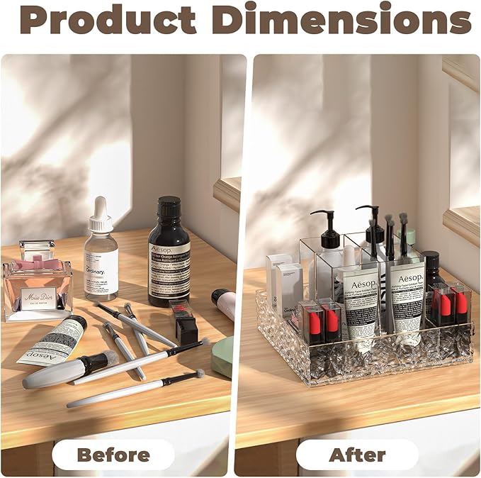 360° Rotating Makeup Organizer, Lazy Susan Countertop & Bathroom Vanity Organizer, Skincare Perfume Lipstick Organizer for Dresser, Cabinet Storage