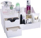 Mantello Cosmetic Storage Organizer - Sitting on Your Vanity, Bathroom Counter or Dresser - Easily Organize Your Cosmetics, Jewelry, Hair Accessories (White)