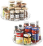 LAMU 2 Pack Lazy Susan Organizer 9.25 inch Lazy Susan Turntable for Cabinet, Rotating Spice Organization for Cabinet, Kitchen, Table Top, Countertop, Pantry Fridge Organizers and Storage, Clear