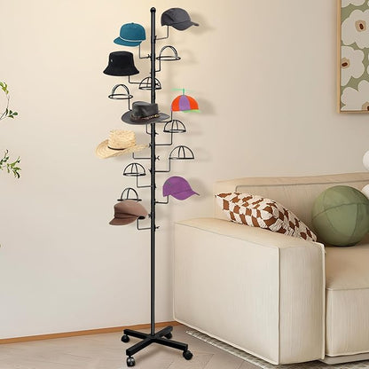 Montex Hat Rack Stand 15 Hooks, Hat Display Stand Metal, Hat Display for Stores, 15 Customisable Circular Hooks