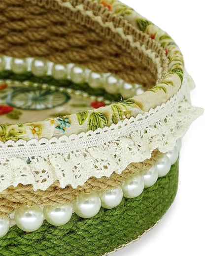 Zenpeace Hand-Woven Basket, It Can be Used for Cosmetics Storage, Perfume Storage, Lotion Storage, Cosmetics Organization and Multi-scene Decoration