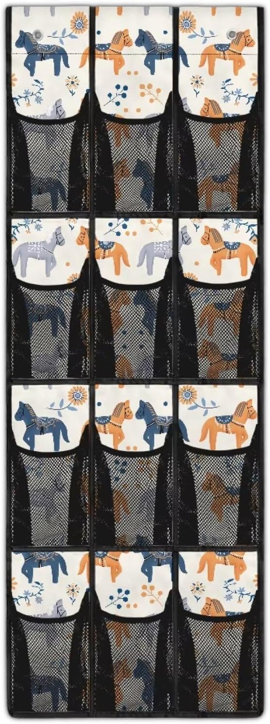 Horse Over The Door Organizer Storage Holder,Door Shoe Rack Organizer for Men Women Kids,Small Item Storage Bag,Nursery Organizers and Storage,Closet Rack for Shoes,Accessories
