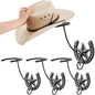 Cowboy Hat Holder for Wall 4 Pack Metal Iron Cowboy Hat Rack Western Hat Hanger Horseshoe Hooks Storage Cowboy Hat Organizer Display Closet Living Room Western Gifts Wall Decor Black
