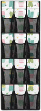 12 Large Mesh Pockets Cactus Print Over the Door Shoe Organizer Sturdy Oxford Fabric Hanging Shoe Rack for Closet Organizers and Storage