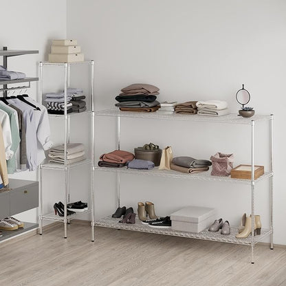 24" Deep x 72" Wide x 54" Height Wire Shelving Kit | 3-Tier | NSF Commercial Storage Rack Unit