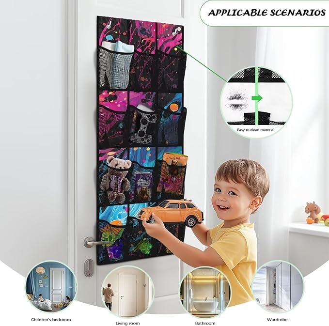 Generic Colorful Tie-Dye Hanging Pocket Organizer Lightweight Storage Door Organizer Meet Diverse Storage Needs and Make Finding Things More Convenient and Efficient for Housewives Students