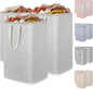 Lifewit 3 Pack Laundry Basket 80L Each, Collapsible Clothes Hamper with Reinforced Handles, Freestanding Waterproof Design for Bedroom and Laundry Room, Grey 240L Total