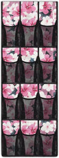 Pink Flower Over The Door Shoe Organizer,Hanging Shoe Organizer for Door with 12 Mesh Pockets,Breathable Organizer Storage Bag,Shoe Rack for Door Sneaker Hanger Boot Storage