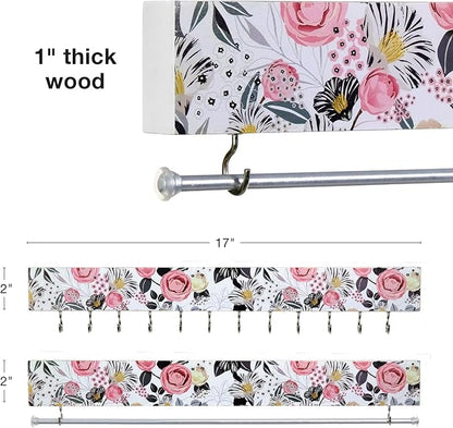 2 Piece Fashion Jewelry Holder Set (Pink and Blue Floral)