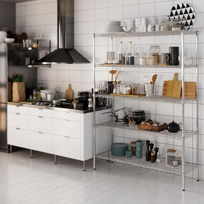 18" Deep x 54" Wide x 74" Height Wire Shelving Kit | 5-Tier | NSF Commercial Storage Rack Unit