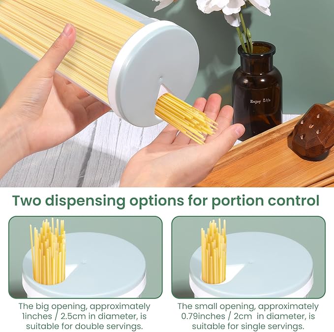 EORTA Plastic Tall Food Storage Spaghetti Noodle Pasta Container with Locking Lid Clear Dry Food Keeper Canister Cereal Crisper Box, Random Color