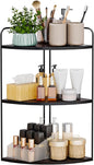 Forest Angle Bathroom Counter Organizer,Countertop Organizer,Vanity Organizers,Bathroom Storage,Bathroom Sink Caddy,Counter Shelf,Corner Counter,Corner Shelves(Black)