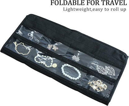 BB Brotrade Hanging Jewelry Organizer,Double Sided 56 Pockets&9 Hooks Accessories Organizer for Holding Jewelry