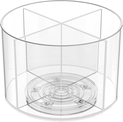 Divided Drink Packet Organizer, Rotating Turntable Organizer, Clear Lazy Susan for Powdered Drink Mix, Water Drink Packet Holder