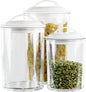 Reston Lloyd Food Storage Containers, BPA Free Airtight Canisters for Cereal, Pasta, Sugar, Coffee, Flour, Cookies, Loose Tea, for Kitchen Organization, Set of 3, White