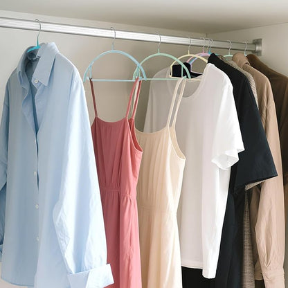 ZAVOOS 14 Pack Clothes Hanger, 16.5'' Non Slip PVC Coating Metal Sweater Hangers, No Shoulder Bumps, Heavy Duty Colorful Coat Suit Pants Hanger for Closet, Space Saving Organizer, 7 Colors