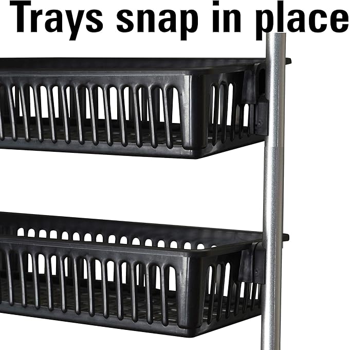 Household Essentials Black Iron & Plastic Overdoor Organizer with Six Baskets