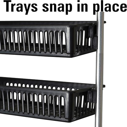 Household Essentials Black Iron & Plastic Overdoor Organizer with Six Baskets