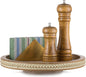 Hanobe Lazy Susan Centerpiece Tray: Round Wooden Turntable Organizer 12" for Dining Table Kitchen Counter Coffee Table Home Decor with Beaded Brown