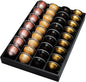MinBoo Bamboo Coffee Pod Storage Holder Drawer Insert for Counter Compatible with Vertuoline Capsules for Kitchen, Home, Office, Coffee Station,Black