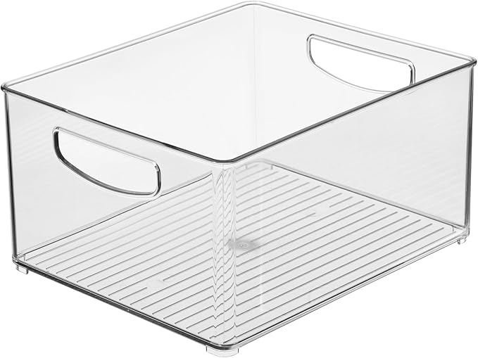 iDesign Stackable Storage Bin - Organize Pantry, Fridge, or Freezer, Set of 4, Clear, Made in USA