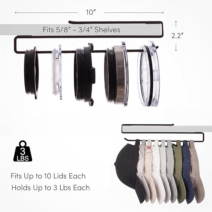 xympo Tumbler Lid Organizer Inside Cabinet, fits Yeti Lids
