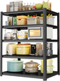 35.5" W Utility Kitchen Shelves, 5 Tier Shelf Organizer, 2000LBS Heavy Duty Storage Shelves, Adjustable Metal Shelving Unit for Pantry, Industrial, Basement, Bathroom and Closet, Black