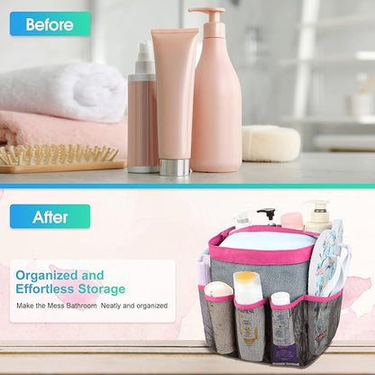 Attmu Mesh Shower Caddy Portable for College Dorm Room Camping Essentials, Shower Caddy Dorm with 9-Pockets, Large Capacity Hanging Basket Bathroom Bag for Toiletry, Swimming, Gym, Camp, Beach